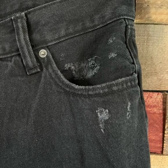 Old Navy Black Distressed High Rise Straight Leg Jeans Size 20 - Picture 4 of 14
